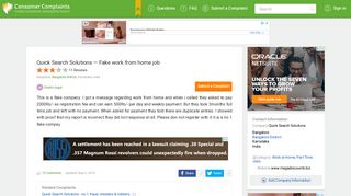 
                            11. Quick Search Solutions — Fake work from home job