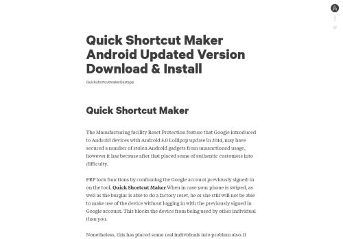 
                            2. Quick Shortcut Maker Android Updated Version Download & Install