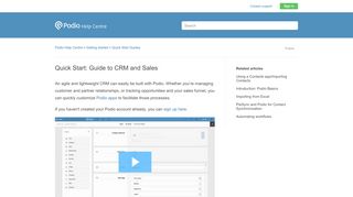 
                            10. Quick Start: Guide to CRM and Sales – Podio Help Centre