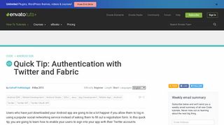 
                            10. Quick Tip: Authentication with Twitter and Fabric - Code Tuts