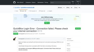
                            3. QuickBlox Login Error : Connection failed. Please check your internet ...