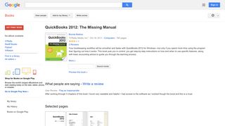 
                            11. QuickBooks 2012: The Missing Manual