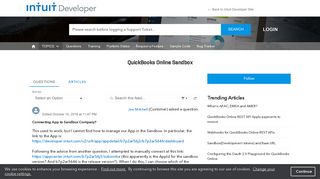 
                            2. QuickBooks Online Sandbox - Intuit Developer Forum