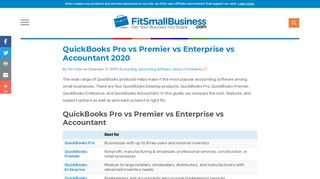 
                            12. QuickBooks Pro vs. Premier vs. Enterprise vs. Accountant 2019