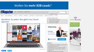 
                            7. Quickline: Zu jedem Abo gibt's neu Cloud-Speicher - IT Magazine