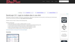 
                            10. QuickLogin-Login to multiple web sites in one click - ShaPlus Software