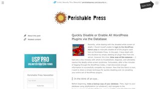 
                            11. Quickly Disable or Enable All WordPress Plugins via the Database ...