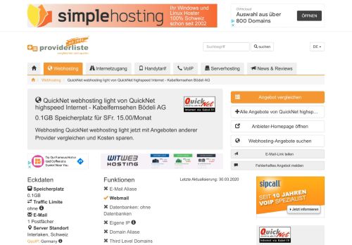 
                            6. QuickNet webhosting light von QuickNet highspeed Internet ...