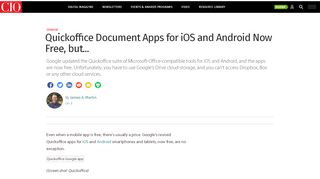 
                            10. Quickoffice Document Apps for iOS and Android Now Free, but... | CIO