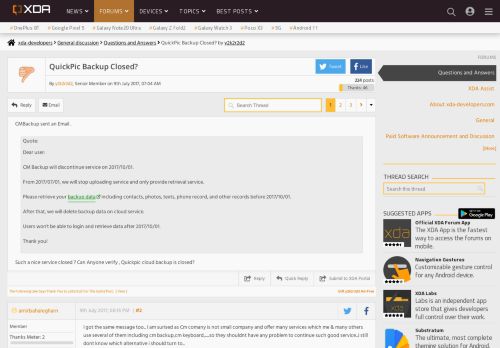 
                            8. QuickPic Backup Closed? - XDA Forums - XDA Developers