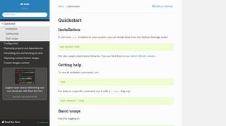 
                            7. Quickstart — shub 2.8.1 documentation