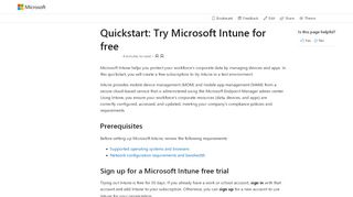 
                            8. Quickstart - Try Microsoft Intune for free | Microsoft Docs