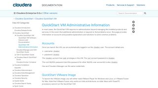 
                            4. QuickStart VM Administrative Information | 5.6.x | Cloudera ...