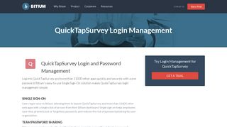 
                            5. QuickTapSurvey Login Management - Team Password Manager - Bitium