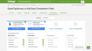 
                            12. QuickTapSurvey vs KioCloud Comparison Chart of Features | GetApp®