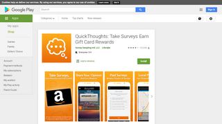 
                            10. QuickThoughts: Take Surveys Earn Gift Card Rewards - Apps on ...