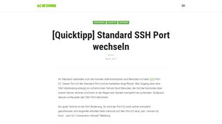 
                            9. [Quicktipp] Standard SSH Port wechseln – (#) Netzware