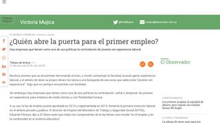 
                            13. ¿Quién abre la puerta para el primer empleo? - El Observador