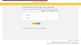 
                            3. QuikPAY(R) Twin Cities Bill Payment View Only CSR Login