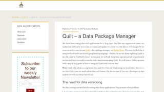 
                            10. Quilt Data Package Manager - Qxf2