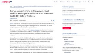 
                            12. Quinyx secures $12M to further grow its SaaS workforce management ...