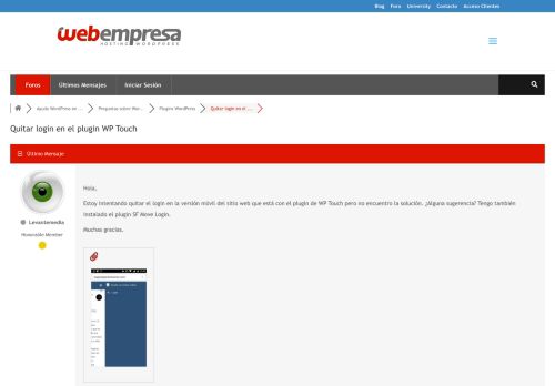 
                            13. Quitar login en el plugin WP Touch - Webempresa