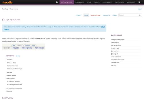
                            11. Quiz reports - MoodleDocs - Moodle.org