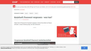 
                            9. Quizduell: Passwort vergessen - was tun? - CHIP