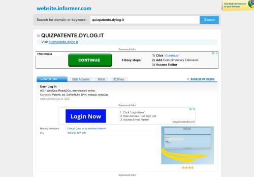 
                            6. quizpatente.dylog.it at WI. User Log In - Website Informer