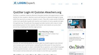 
                            7. QuizStar Login at quizstar.4teachers.org - Login.Expert