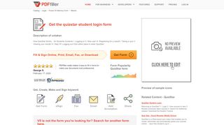 
                            8. Quizstar Student Login - Fill Online, Printable, Fillable, Blank | PDFfiller