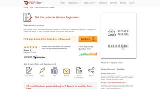 
                            12. Quizstar Student Login - Fill Online, Printable, Fillable, Blank | PDFfiller