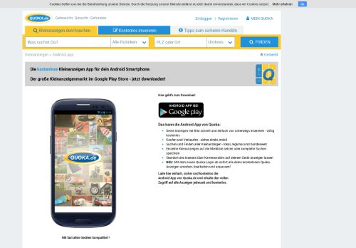 
                            8. Quoka Android App downloaden - Kleinanzeigen kostenlos aufgeben