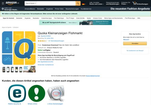 
                            10. Quoka Kleinanzeigen Flohmarkt: Amazon.de: Apps für Android