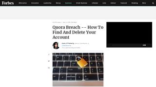 
                            6. Quora Breach -- How To Find And Delete Your Account - Forbes