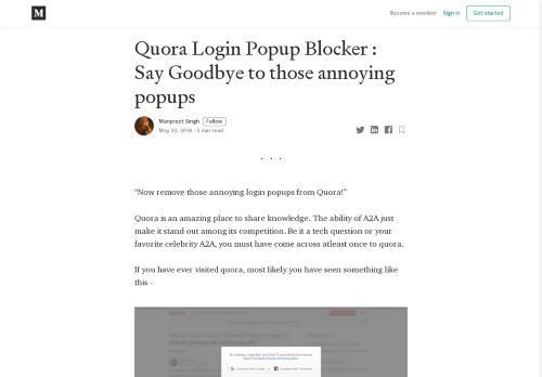 
                            12. Quora Login Popup Blocker : Say Goodbye to those annoying popups
