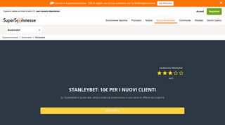 
                            5. Quote Stanleybet: fino a 10 € per scommettere | Superscommesse.it