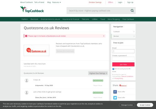 
                            13. Quotezone.co.uk Reviews and Feedback from Real Members