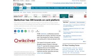 
                            6. Qwikcilver has 300 brands on card platform - The Economic Times