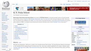 
                            8. R. N. Podar School - Wikipedia