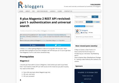 
                            12. R plus Magento 2 REST API revisited: part 1- authentication and ...