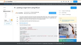 
                            10. R - posting a login form using RCurl - Stack Overflow