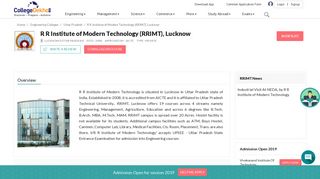 
                            7. R R Institute of Modern Technology (RRIMT), Lucknow - 2019 ...