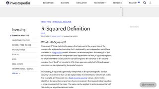 
                            10. R-Squared Definition - Investopedia