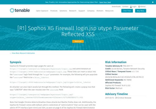 
                            13. [R1] Sophos XG Firewall login.jsp utype Parameter Reflected XSS ...