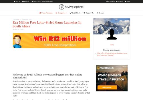 
                            10. R12 Million Free Lotto-Styled Game Launches In ... - MyPressportal