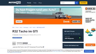 
                            1. R32 Tacho im GTI : VW Golf 5 - Motor-Talk