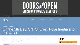 
                            9. RA: On the 5th Day: SNTS (Live), Polar Inertia and P.E.A.R.L at ...