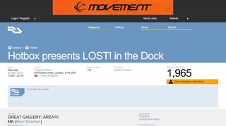 
                            10. RA Tickets: Hotbox presents LOST! in the Dock at Tobacco Dock ...