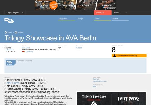 
                            8. RA: Trilogy Showcase in AVA Berlin at AVA Club, Berlin (2018)